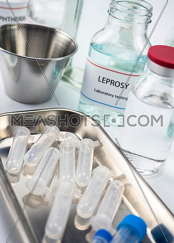 Test leprosy in laboratory, conceptual image, vertical composition