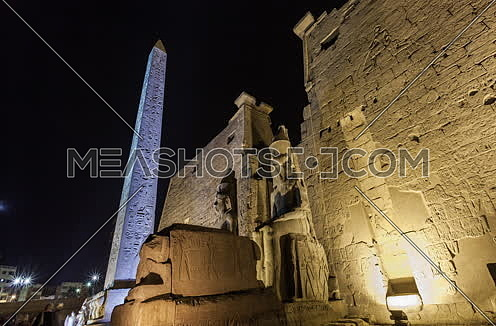 Jib Up shot for Luxor Temple at Night