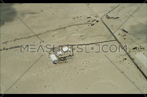 Arial shot fly over a Factory at Suez at day