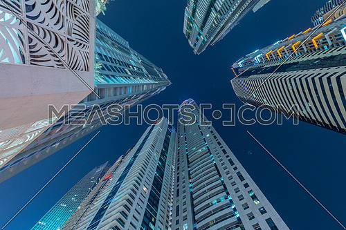 Skyscrapers of dubai during night hours