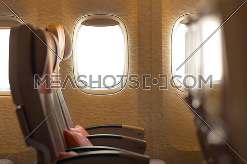 Aircraft Seats with White Empty window