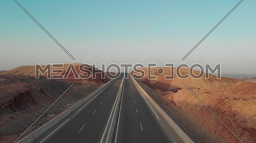 Aerial El Galala road heading to the Red Sea