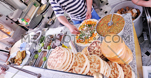 organic healthy food at street market at tunis africa
