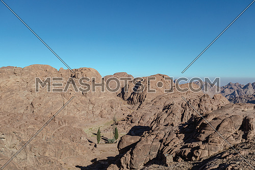 Long shot for Sinai mountain at day.