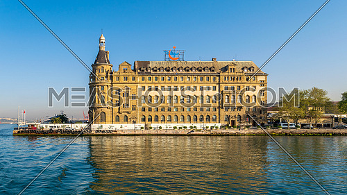 Istanbul, Turkey - April 27, 2017: Bosphorus, Haydarpasha Railway Terminal, south of the Port of Haydarpasha, Kadikoy, built in 1909 and closed in 2013 due to the rehabilitation of the Marmaray line