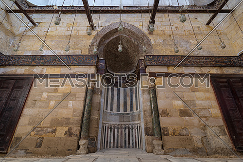 Interior of Mausoleum of al-Salih constructed by As-Saleh Nagm Ad-Din Ayyub in 1242-44, Al Muizz Street, Old Cairo, Egypt at day