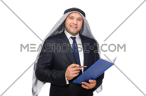 Arab businessman isolated on white