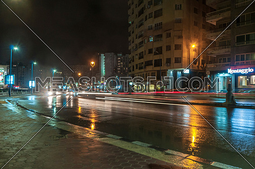 Long shot for traffic at Alexandria at Night