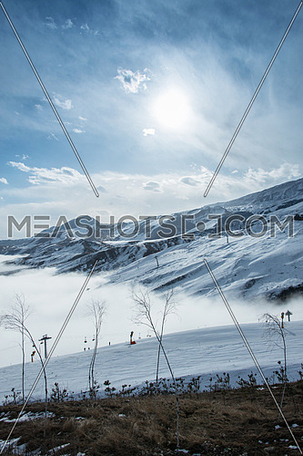 Mountains during winter in Azerbaijan