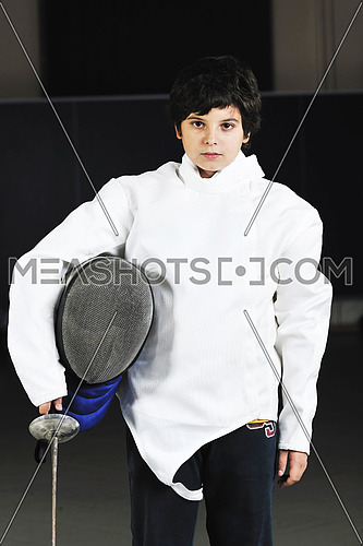 sword sport young  athlete portrait at training 