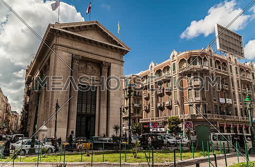 Fixed shot for Stock Market Bulding in Alexandria at Day