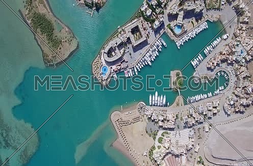  Drone shot flying above Al Gouna at Day 