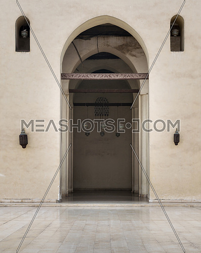 One of the arches surrounding the courtyard of the Enlightened Mosque, Cairo, Egypt