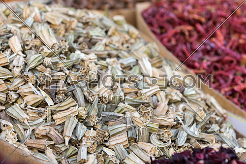 dried okra in the market