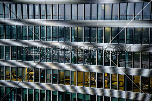 a section of an office building shot from outside