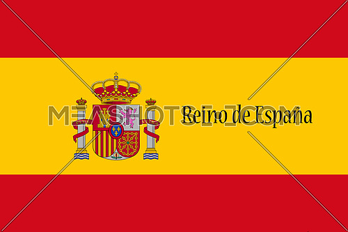 Spanish National Flag With Country Name Written On It 3D illustration
