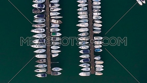 Beautiful birds eye view of the  Lovere port,Iseo  lake,Lombardy italy.
