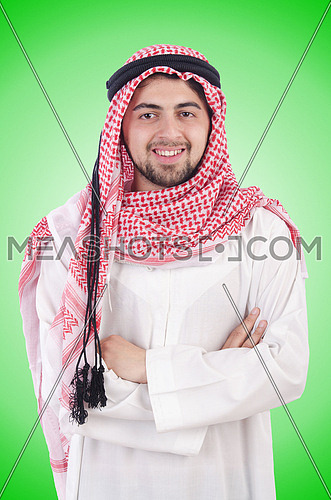 Young arab isolated on the white background