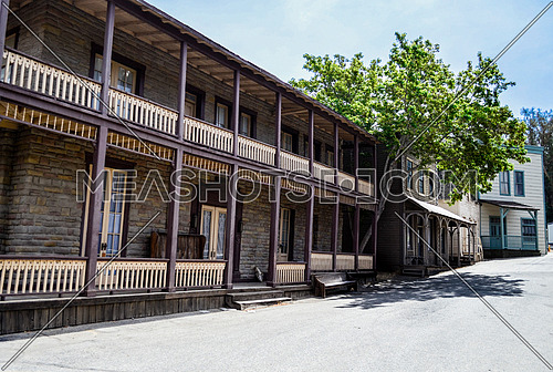 Empty wooden building in an abandoned cowboy town  , Universal Studios, studio location, Los Angeles ... April 2016