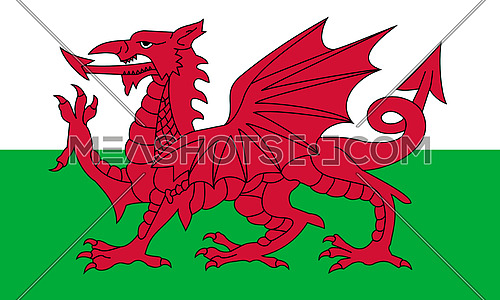 Wales National Flag 3D illustration