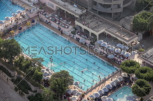 Fixed top shot for swimming pool at Gazeera Youth club at day