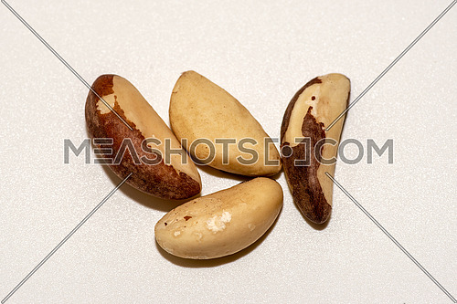 Macro shot of Brazil nut  isolated on white background