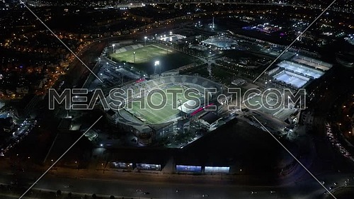 Aerial orbit shot for Petro Sport Club at New Cairo,  Egypt at night