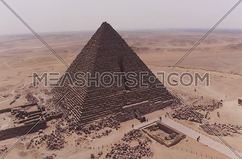Aerial Shot for the Pyramids at Giza at Day
