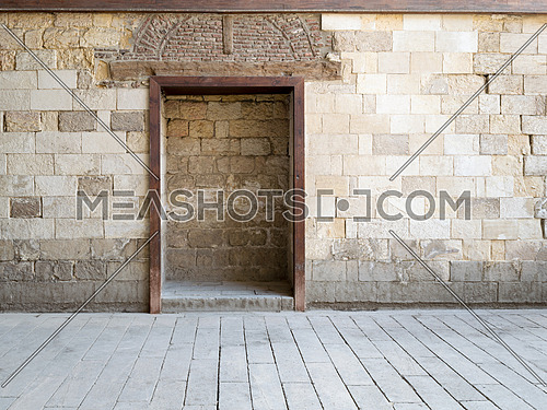 Recessed frame in old stone wall, Medieval Cairo, Egypt
