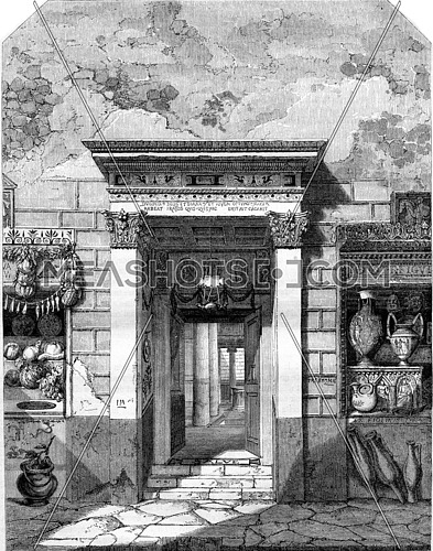 House Pansa, Catering by Mr. Duban, vintage engraved illustration. Magasin Pittoresque 1857.