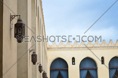 A view from one of the Hakim Be Amr-allah  mosque showing the side lanterns.