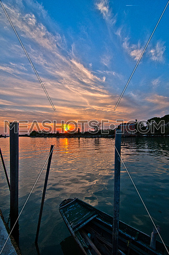 beautiful sunset on Italy Venice Burano island