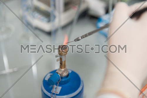 Close Up Of Scientist Hand During Scientific Experiment In Laboratory
