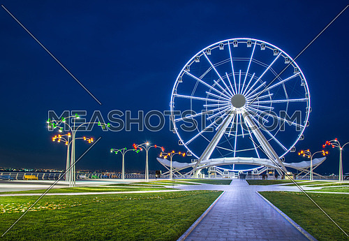 Ferris wheel at sea boulevard in Baku Azerbaijan