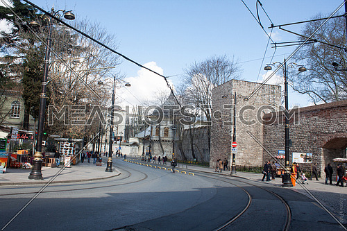 Gulhane Park Turkey Istanbul street way on 17 march 2015