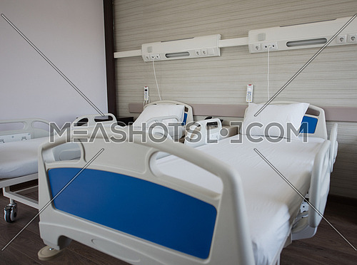 comfortable equipped hospital room with bed in modern clinic in the Middle East