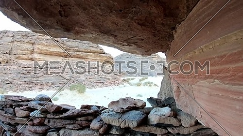 Reveal shot for Wadi Agarat in Sinai at day