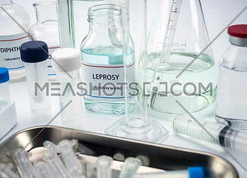 Test leprosy in laboratory, conceptual image, horizontal composition