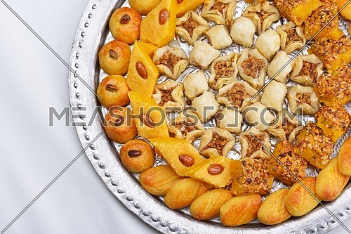 traditional dessert turkish baklava,well known in middle east and delicious isolated on white background