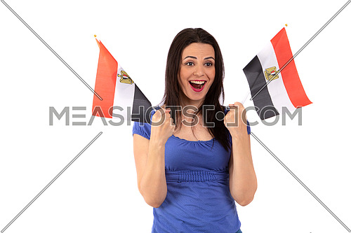 a female girl supporting Egyptian football team