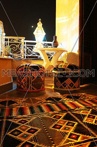 Arabic seats & carpet with Ramadan lamp - جلسة عربي و فانوس رمضان