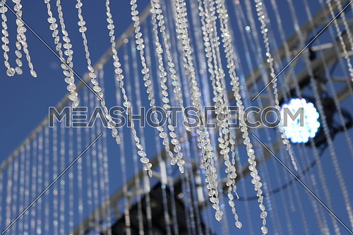 crystal decoration hanging from metal frame