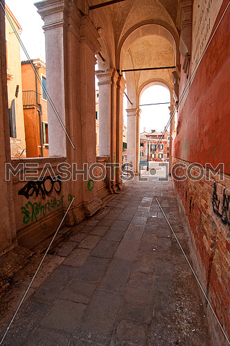 Venice Italy scuola San Rocco back view from the canal side