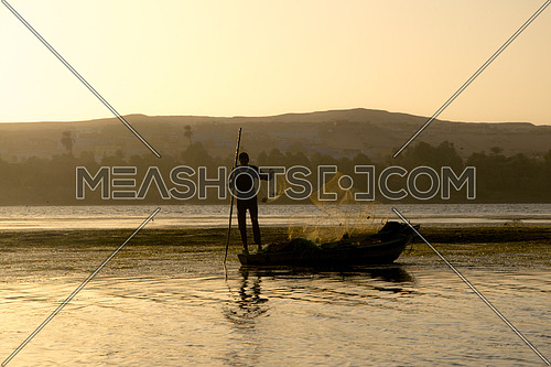 Fisher at Sunset in Aswan