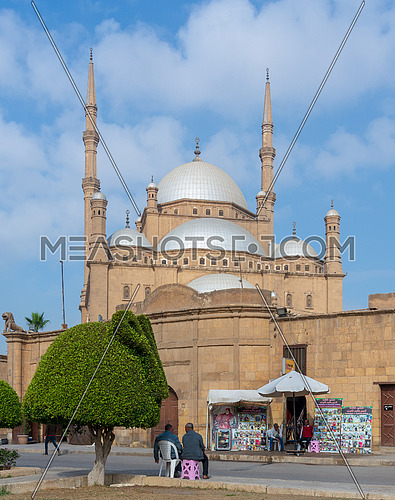 Cairo, Egypt - January 10 2016: The great Mosque of Muhammad Ali Pasha (Alabaster Mosque), situated in the Citadel of Cairo, commissioned by Muhammad Ali Pasha, one of the landmarks of Cairo