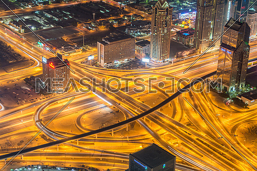 Dubai road junction during night hours