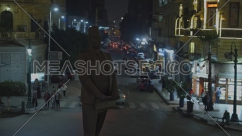 Fly Around Talaat Harb Statue in Cairo at night- November 2018