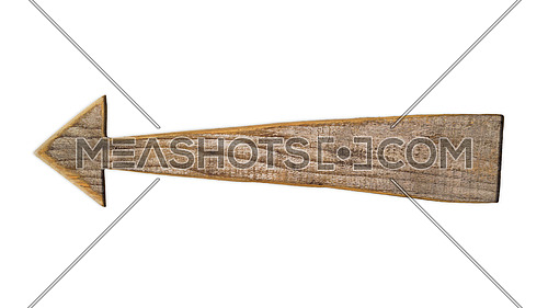 Wooden Arrow Sign Isolated On White Background