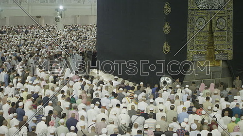 Muslim People at praying Kaaba for Pilgrimage.