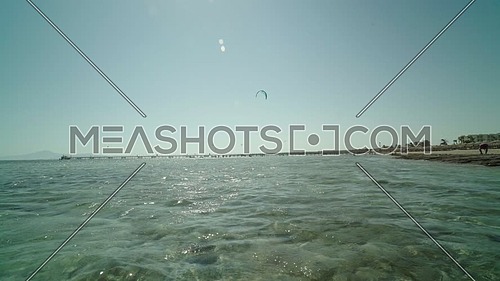 Follow shot for kite surfers in Sharm el shaikh at day